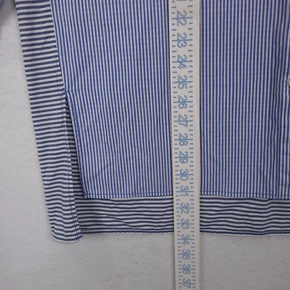 Free People Top Tunic Size Large Striped Oversized Button Up Relaxed Minimalist - Picture 5 of 16